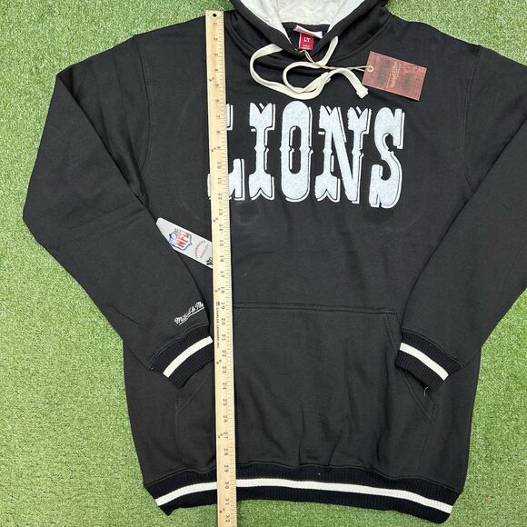Detroit Lions Mitchell & Ness Black Hoodie Sweatshirt Men's Size Large NWT $130 - Picture 7 of 9